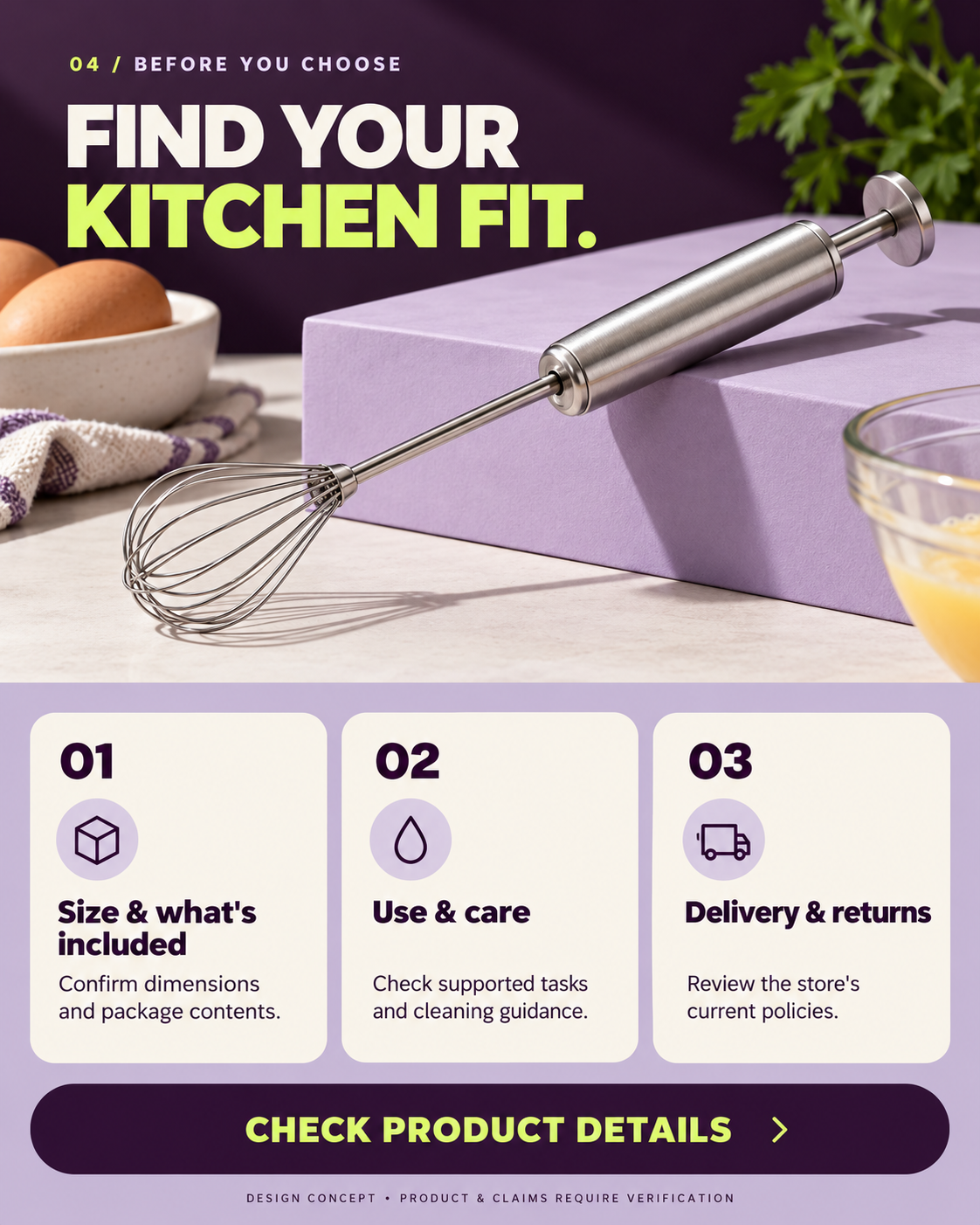 Stainless Steel Hand-Push Rotary Whisk Food-Grade Rust-Resistant Kitchen Utensil