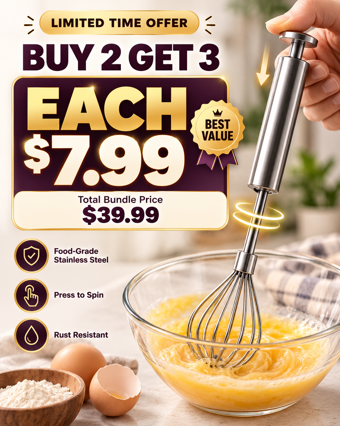 BUY 2 GET 3 Each$7.99