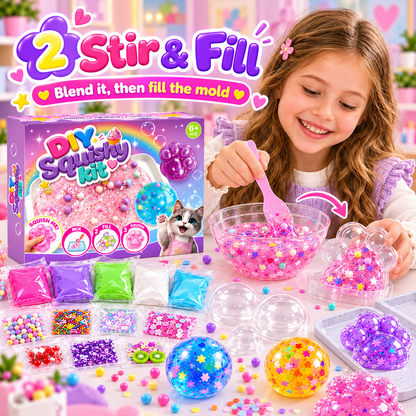 🔥🔥Last Day 50% OFF🔥! 🧁DIY Fried Ice Squishy Toy Kit with Cat Claw Design for Kids