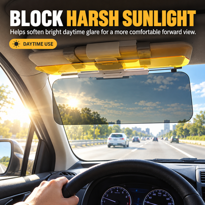 🔥Last Day 50% OFF🔥👼2-in-1 HD Anti-Glare Car Sun Visor – Day & Night Driving