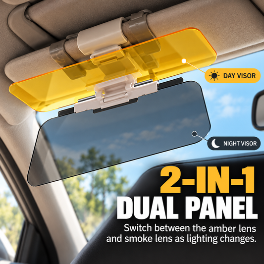 🔥Last Day 50% OFF🔥👼2-in-1 HD Anti-Glare Car Sun Visor – Day & Night Driving