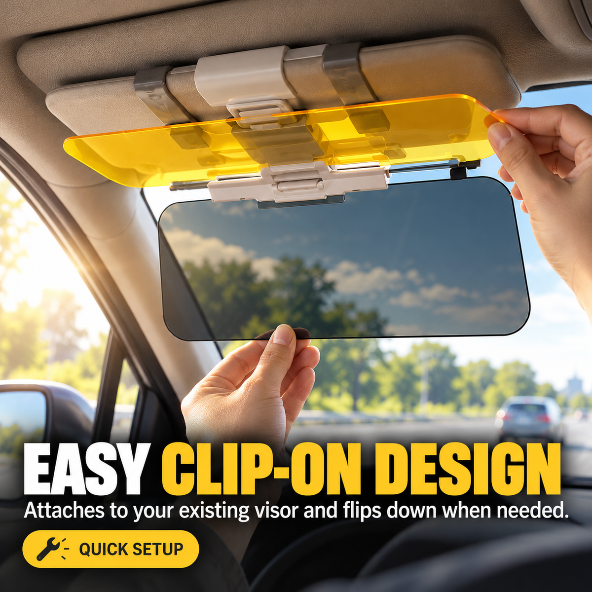 🔥Last Day 50% OFF🔥👼2-in-1 HD Anti-Glare Car Sun Visor – Day & Night Driving