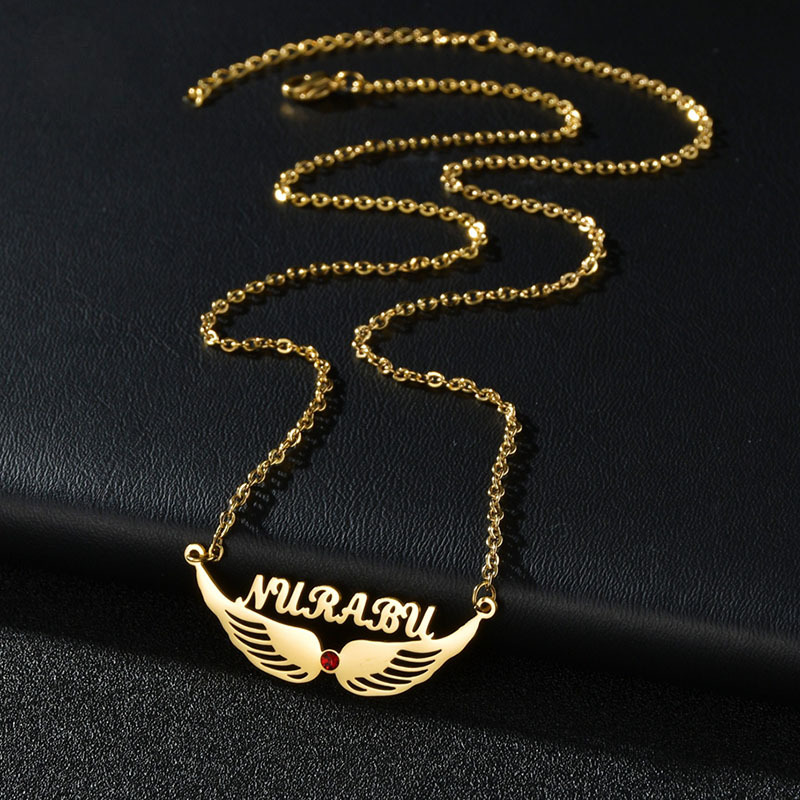 Victoria personalized wing collarbone necklace