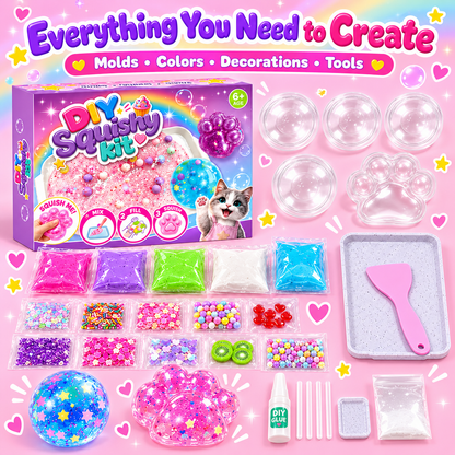 🔥🔥Last Day 50% OFF🔥! 🧁DIY Fried Ice Squishy Toy Kit with Cat Claw Design for Kids