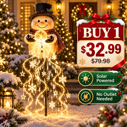 🎄49% OFF🎄 Snowman Magic Fountain-Flowing Snowflake LED Christmas Garden Light❄️