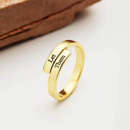Savannah Personalized Custom Name Misaligned Open Ring