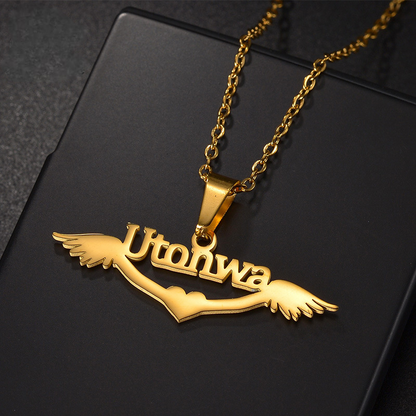 Victoria personalized wing collarbone necklace