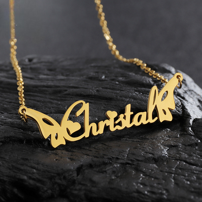 Victoria personalized wing collarbone necklace